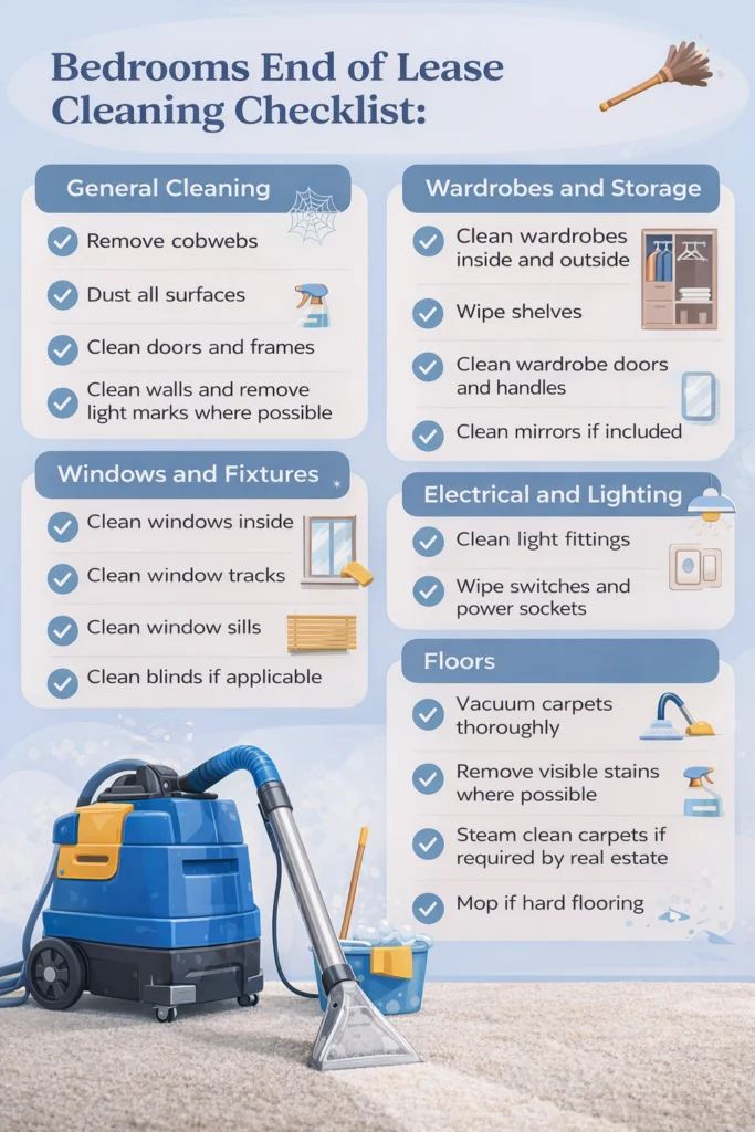 Bedrooms End of Lease Cleaning Checklist