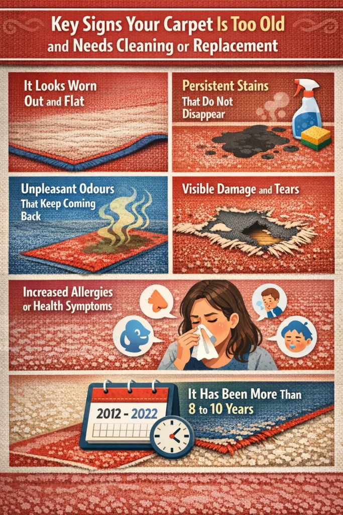 Key Signs Your Carpet Is Too Old and Needs Cleaning or Replacement